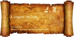 Linges Milda névjegykártya